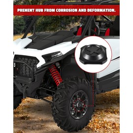 POKIAUTO Center Hub Caps for Polaris RZR XP 1000/XP 4 1000 2024+, UTV Black Wheel Caps Dust Tire Rim Hub Covers Accessories, Durable PP, 4PCS