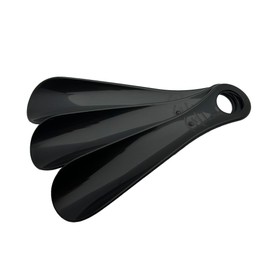 TelMo Set of 3 Shoe Horns Made of Plastic, Approx. 18 cm, Made in Germany, black