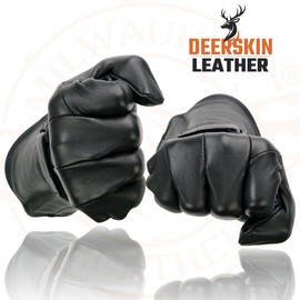 Milwaukee Leather Men's USA Deerskin Gauntlet Motorcycle Hand Gloves - Small