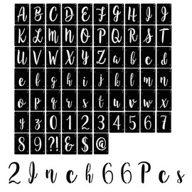 Letter Stencils Interlocking Stencil Kit Reusable Boutique Calligraphy Stencil Includes Upper and Lowercase Letters Numbers Symbol for Painting on Wood,Wall,Fabric,Glass,Paper(2 Inch)