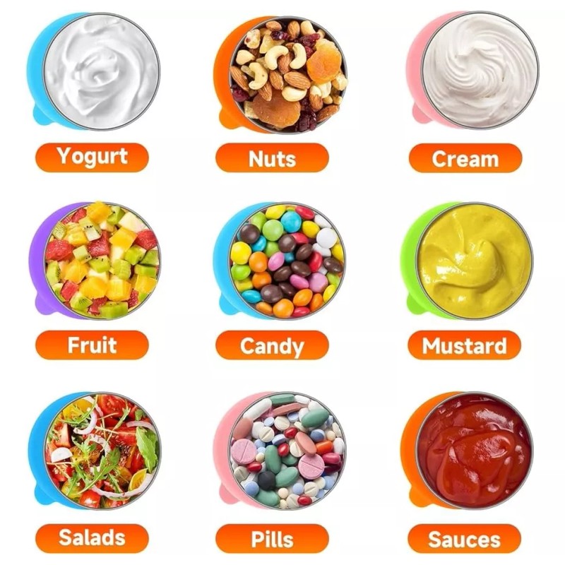 Luxury 4 Mini Contenedores Recipiente Comida Colación Snack Toper