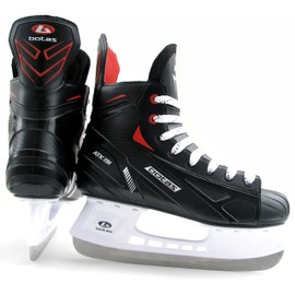 Botas - Attack 191 - Men's Ice Hockey Skates | Made in Europe (Czech Republic) | Color: Black/Red/White, Men's 7.5