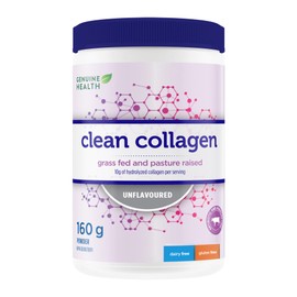 Genuine Health Genuine Health Bovine Clean Collagen Powder, 16 servings, 160g tub, 10g collagen per serving, Natural joint, skin, hair, nail support, Unflavoured, Dairy & gluten Free, Grass-fed, Keto & paleo-friendly