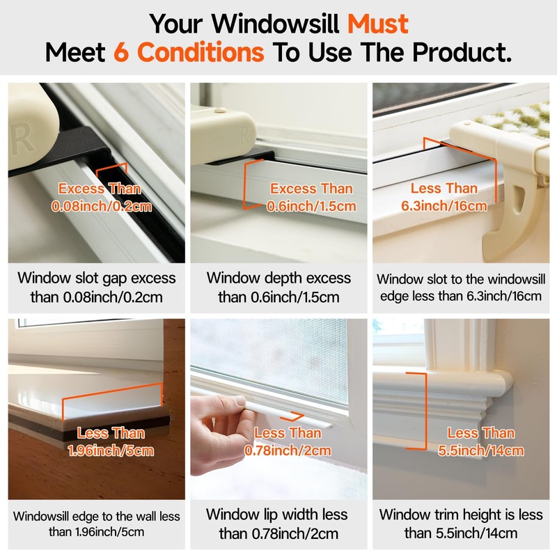 MEWOOFUN Window Sill Perch for Indoor Cats, One-Step Sliding Clamping