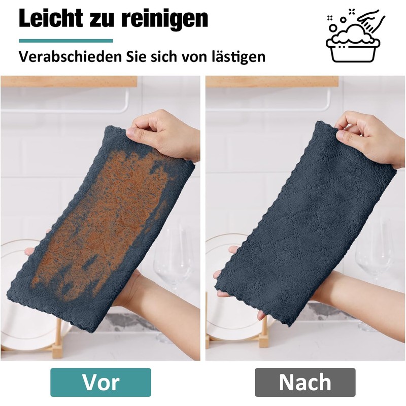 Moosfor Cleaning Cloths, Microfibre Cloths, Washable Cleaning Cloths, Microfibre, Soft,