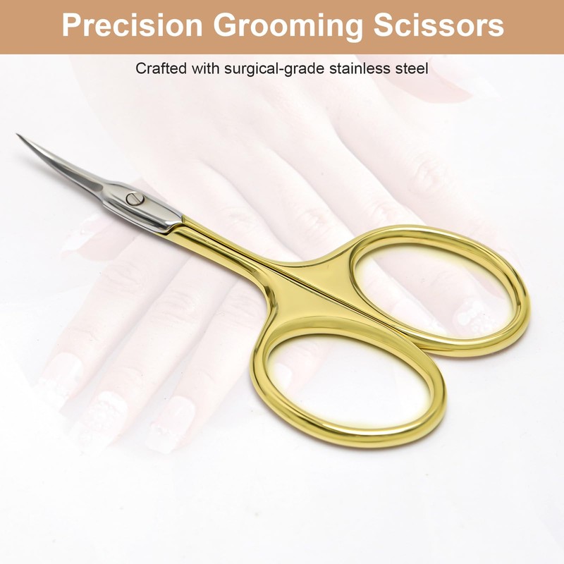 CGBE Professional Cuticle Scissors Extra Fine with Curved Tip, Cuticle