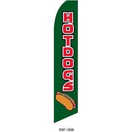 (3) Three HOT Dogs 11.5' Swooper #8 Feather Flags Banners