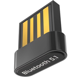 GUROYI Bluetooth 5.1 USB Adapter, Bluetooth 5.1 Technology, Ultra Compact, For PC / Nano Size / Ver5.1 / Bluetooth Adapter, Maximum Communication Distance 65.4 ft (20 m), Low Latency, Wireless, apt-X EDR/LE Compatible (Power Saving), Compatible with Windows 11/10/8.1/8/7 (32/64 bit) (Mini)