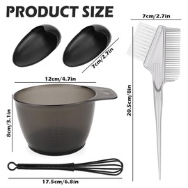 LNQ LUNIQI Hair Dye Brush Hair Dyeing Set, 4 Pieces Professional Hair Dye Set Accessories, Hairdresser Dyeing Bowl Hair with Whisk, DIY Hair Dyeing Tool Colouring Brush Ear Cover for Hairdressing