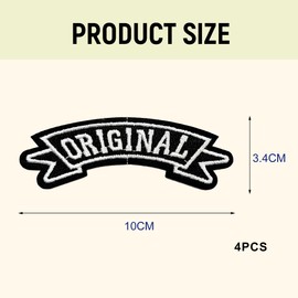 Original Iron-On Letter Patch Set, 4 Pieces Embroidered Appliques for DIY, Clothing, Backpacks, Original Iron-On Letter Patch for Textiles, Sayings Patches for Unique Designs
