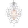 FLSFU Modern Mini Chandelier,White Retro Crystal Light Fixtures Ceiling Mount