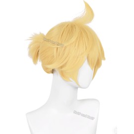 Short Blonde Anime Cosplay Wig Male Blonde Virtual Singer Costume Wigs