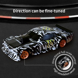 Moonzeamus 1:43 Mini RC Drift Car 2.4GHz RTR Full Proportional Remote Control Cars 4WD High Speed Racing Lights Kit and Racing Tires (4301-1)
