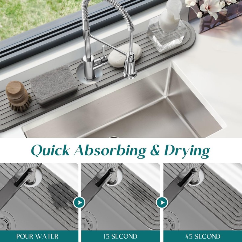 LeKuni Kitchen Tap Rug 60x10cm Kitchen Sink Splash Guard Diatomite