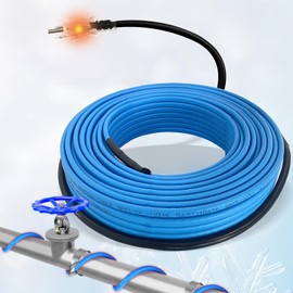 ToasySoul Heat Tape for Water Pipes Freeze Protection with Thermostat, Self-Regulating Heat Trace Pipe Heating Cable Water Line Pipe Heater for Metal, Plastic Pex Home Pipes, 18 Feet