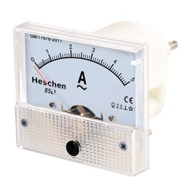 Heschen 85L1-5A - Medidor de corriente rectangular montado en panel, medidor de amperímetro, AC 0-5A, clase 2.5, blanco