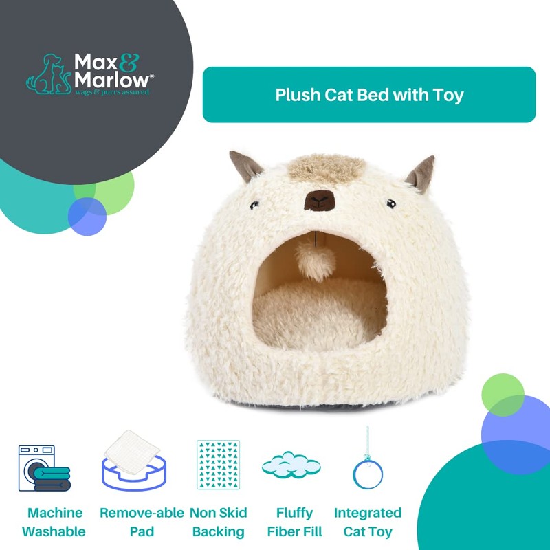 Max & Marlow Cat Covered Pet Bed with Removable Bed