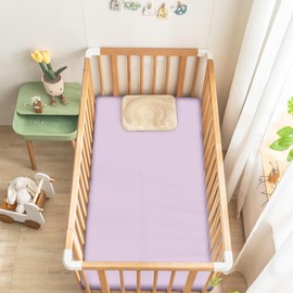 Ersmak 2 Pack Satin Crib Sheets for Baby, Silky Comfy Breathable Crib Sheets for Standard Crib and Toddler Mattresses (Lavender, 28 x 52 x 9 in)