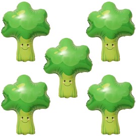 HORUIUS Broccoli Balloons Vegetables Broccoli Foil Mylar Balloons for Baby Shower Broccoli Themed Party Birthday Decoration Supplies 30 inch 5PCS, Green