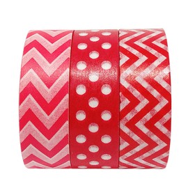 AllyDrew Red Obsession Japanese Washi Masking Tape (Set of 3), 10M L x 15mm W