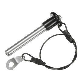 M METERXITY Push-Button Ball Locking Pin, 5/16" [8mm] Dia., 1-31/32 [50mm] Usage Length Quick Release Lock Pins W Lanyard Cable for Speaker/Aviation/Gym/Machine [304 Stainless Steel]
