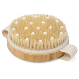 Dry Body Brush - Natural Bristle Exfoliating Brush for Skin Renewal, Sustainable Choice Dry Brushing Tool for Gentle Detox, Spa-Like Exfoliation Accessories