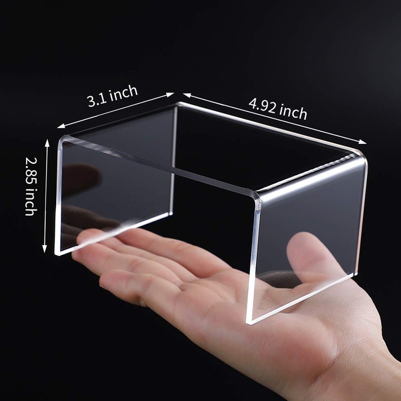 Clear Acrylic Display Risers, 2 Sets of 3 Showcase Shelf