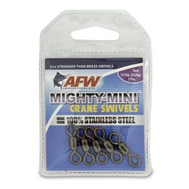 American Fishing Wire Mighty Mini Crane Swivels (100-Percent Stainless Steel), Black Color, Size 10, 133 Pound Test, 10-Pieces