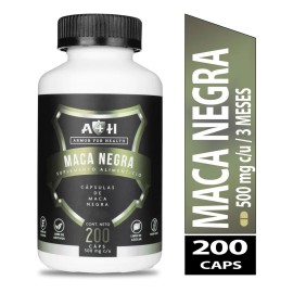 Suplemento Maca Negra Premium Calidad 200 Cápsulas 500mg A4h Sabor Sin Sabor