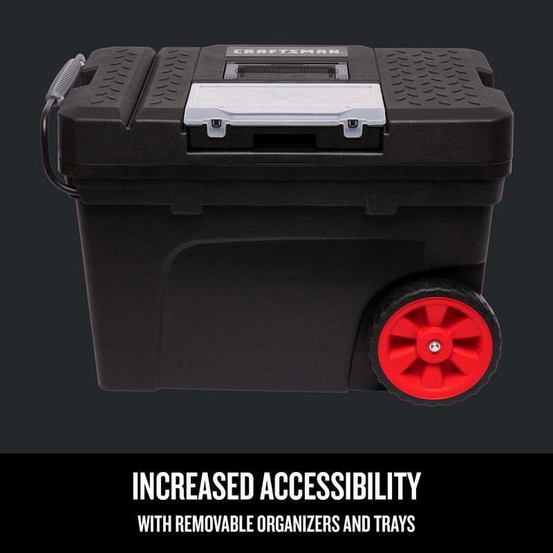 CRAFTSMAN Rolling Tool Box with Wheels, Includes Organizers and Trays,