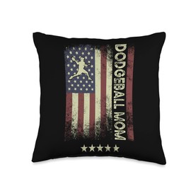USA American Flag - Dodgeball Mom Throw Pillow