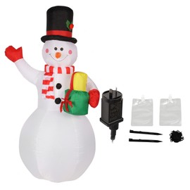 1.5m Height Inflatable Snowman Christmas Decorations Blow Up Snowman with Rotating Colored LEDs for Outdoor Yard AU Plug 100‑240V