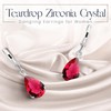 Crystalline Azuria Teardrops Dangle Earrings with Pink Zirconia Crystals 18K