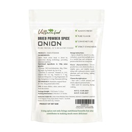 ONION POWDER 5.29 Oz (150g) VIETFARMFOOD: Natural pure, convection dried seasoning made from real vegetables - perfect for adding flavor to any meal, from cooking, baking, salads, soups, sauces