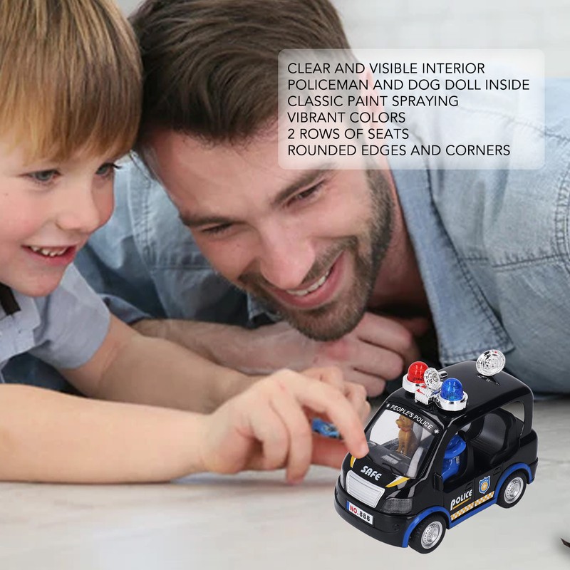 Policeman Car Toy Strong Alloy Detailed Texture Lights Sound Effect