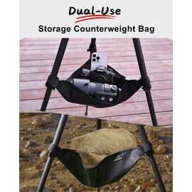 HEIPI Tripod Hammock Stone Bag [Dual-use Storage & Weighted] Tripod Weight Bag for Photography Weight SandBag for Astrophotography Tripod Hammock with Heavy-Duty Hook & Loop Straps Fits All Tripods