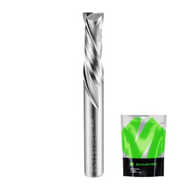 SHARPRO Compression CNC Router Bit 1/4 Inch Shank and 1/4 Inch Cutting Dia. 22mm CL. 55mm OVL. Solid Carbide Up&Down CNC Bits for Wood Cutting, Slot Mortise, Engraving