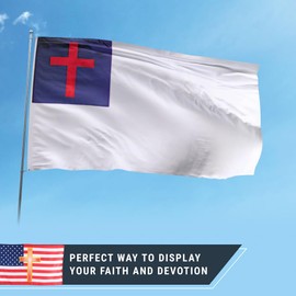 Christian Flag 3x5 Flags for Outside & Indoor Sturdy Stitching 100% Polyester