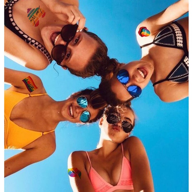 Ooopsiun 80 Pcs Rainbow Temporary Tattoos -10 Sheets Pride Tattoos