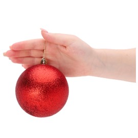 Christmas Concepts® Pack of 5-100mm (4") Large Baubles - Shiny, Matte & Glitter Design - Christmas Decorations (Red)
