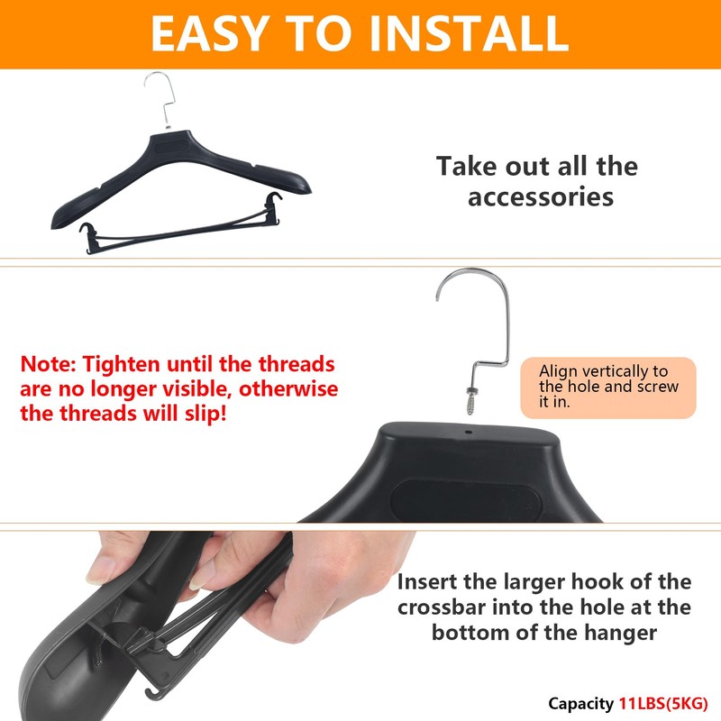 DEDU Suit Hangers for Men 30 Pack Width 17.7", Black