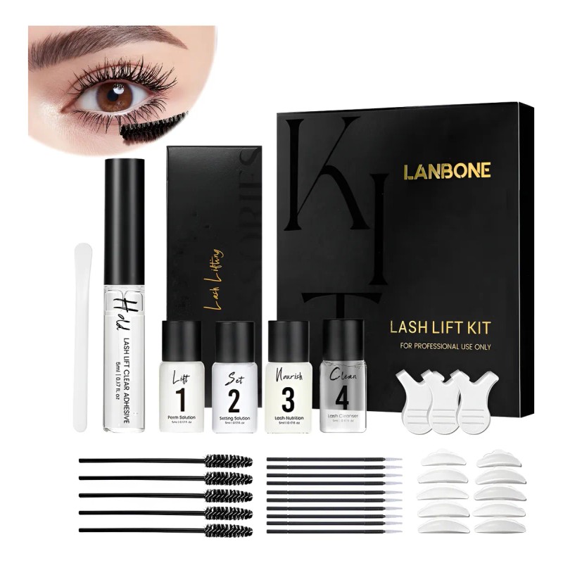 Kit 33 Lash Lifting Lanbone Rizado De Pestañas,kit Pestanas Negro