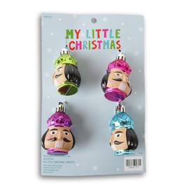 Metallic Nutcracker Head Ornaments - 4 Count