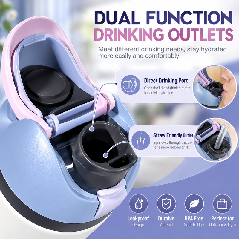 Replacement Water Bottle Lid for Everyday Hydration – Flip-Top Leakproof