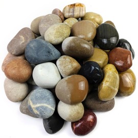 SHIZWU 20LB Colorful Decorative River Rocks, 3-4 Inch Mixed Color Mexican Beach Pebbles, Pebbles for Gardens, Road Paving, Landscape, Outdoor Decoration