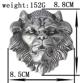 Lion Belt Buckle for Men, Norse Viking Lion Head Belt Buckle, Punk Lion Animal Belt Buckle, Western Cowboy Belt Buckle, Best Man Belt Buckle, Silver Wedding Belt Buckle (Silver)