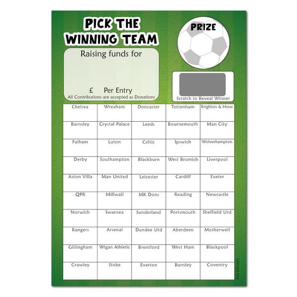 PartiKraft - 2 x A4 Fundraising Football - Pick The