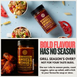 Angel's Wings BBQ Chicken Rub - 100% Natural Aromatic Wings Seasoning - Perfect Blend Of Spices For Amazing Chicken BBQ And Grill Dishes - Large Jar (210g)