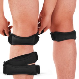 ACWOO Patella Tendon Knee Strap, 2 Stück Knie Schmerzlinderung Orthese, Patellasehnenbandage, Kniebandagen und Handbuch, Verstellbare Bandage Damen Männer, Kniestütze für Meniskus Läuferknie