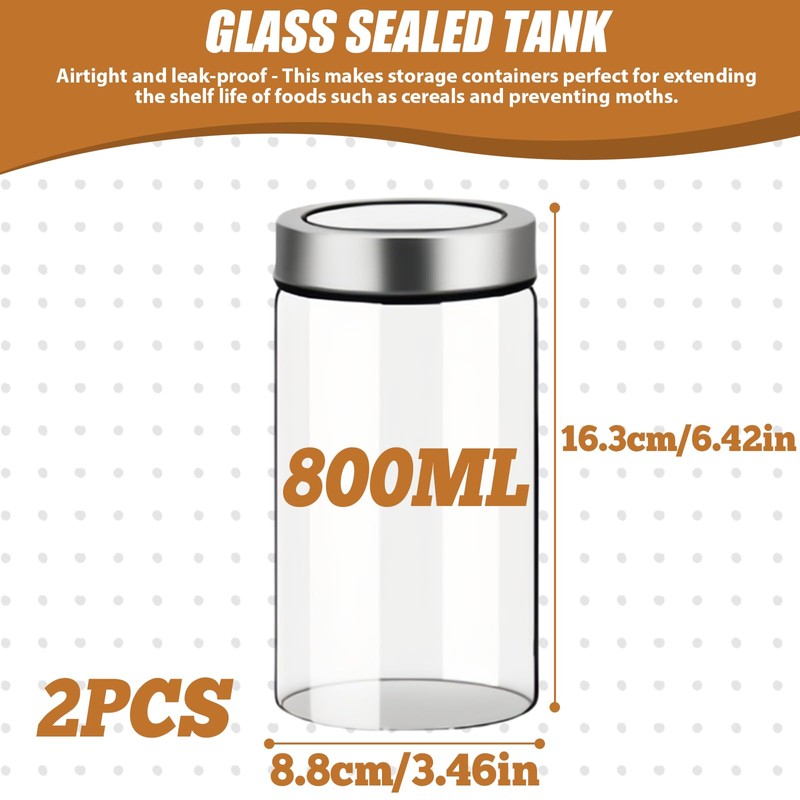 BORDEAG 2 pieces coffee canister, airtight, coffee bean container, 800